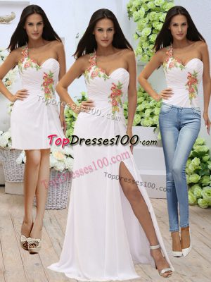 Delicate Sleeveless Appliques Zipper Prom Evening Gown