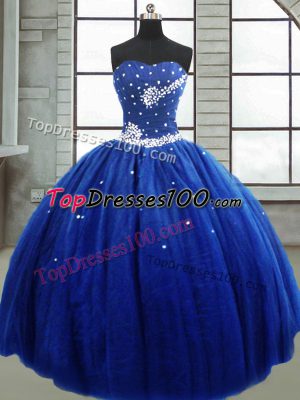 Trendy Sleeveless Lace Up Floor Length Beading Quinceanera Dresses