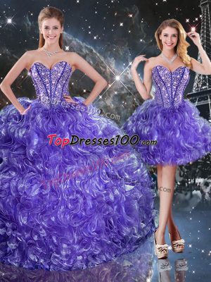 Sleeveless Beading and Ruffles Lace Up Quinceanera Dress