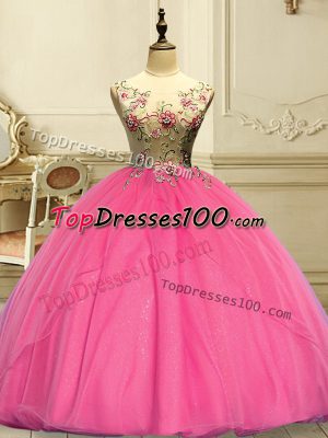 Sleeveless Appliques Lace Up Quinceanera Dress