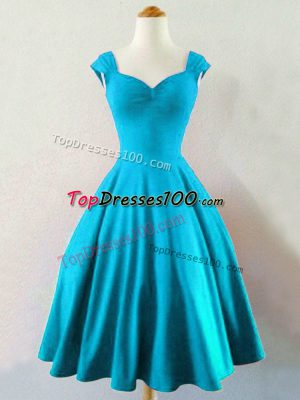 Chic Sleeveless Lace Up Knee Length Ruching Wedding Party Dress