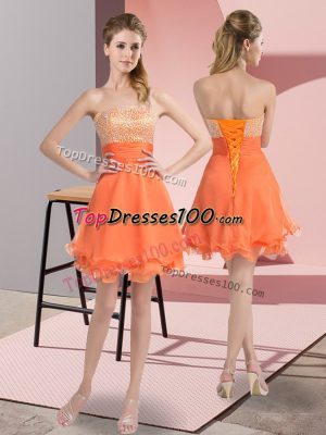 Sleeveless Beading Lace Up