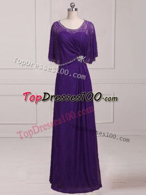 Smart Lace Sleeveless Floor Length Mother Dresses and Beading and Appliques