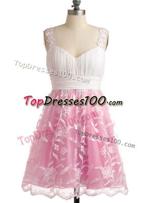 Fitting Sleeveless Lace Lace Up Bridesmaid Gown