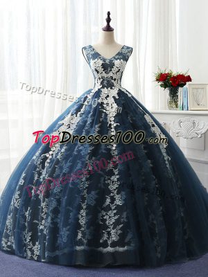 Latest Organza and Taffeta and Chiffon and Tulle Sleeveless Floor Length Sweet 16 Dresses and Ruffles and Pattern