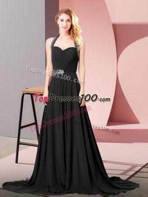 Hot Selling Sleeveless Beading and Ruching Zipper Prom Dresses