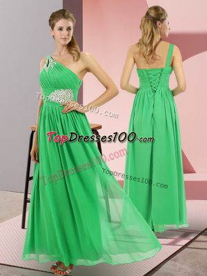 Sumptuous Sleeveless Lace Up Floor Length Beading Prom Party Dress