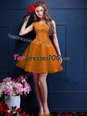 Classical Tulle Bateau Sleeveless Lace Up Beading and Lace Court Dresses for Sweet 16 in Gold