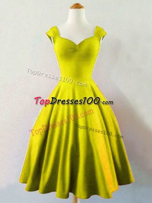 Most Popular Olive Green Lace Up Straps Ruching Quinceanera Court of Honor Dress Taffeta Sleeveless