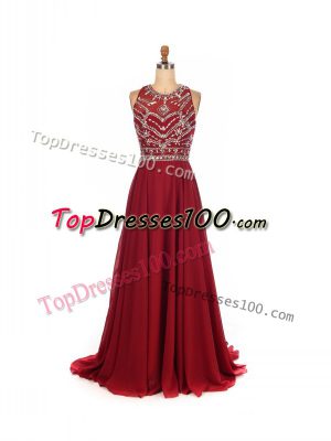 Empire Sleeveless Wine Red Party Dress for Toddlers Brush Train Criss Cross