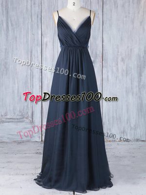 Shining Sleeveless Ruching Backless Bridesmaid Dress