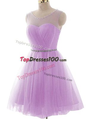 Graceful Lavender Sleeveless Tulle Lace Up Pageant Dresses for Prom and Party and Sweet 16