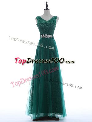 Sleeveless Beading and Appliques Zipper Prom Dress
