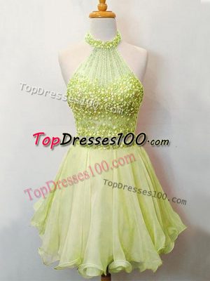 Sleeveless Beading Lace Up Bridesmaid Dresses
