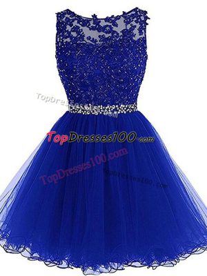 Sleeveless Zipper Mini Length Beading and Lace and Appliques and Ruffles Dress for Prom