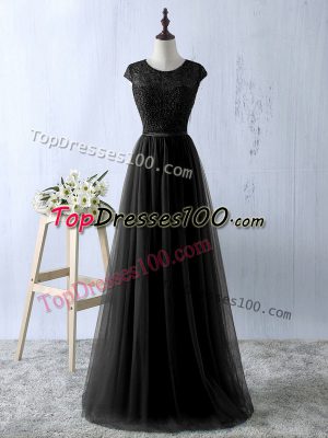 Custom Made Lace Prom Evening Gown Black Zipper Sleeveless Floor Length