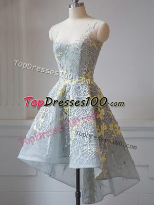 Free and Easy Scoop Sleeveless Tulle Bridesmaid Dress Lace Criss Cross