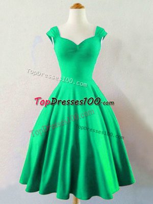 Dark Green Sleeveless Ruching Mini Length Quinceanera Court of Honor Dress
