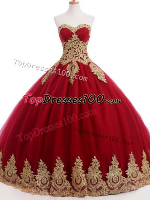 Inexpensive Sweetheart Sleeveless 15 Quinceanera Dress Floor Length Ruffles and Sequins Wine Red Organza and Taffeta and Chiffon