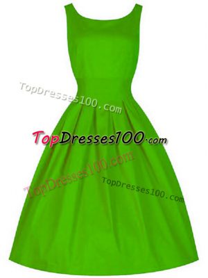 Low Price Taffeta Scoop Sleeveless Lace Up Ruching Damas Dress in