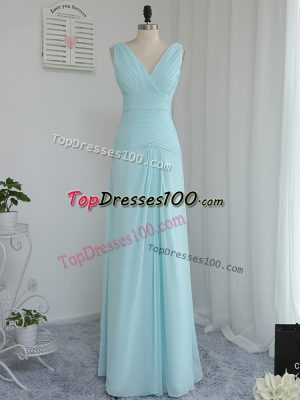 Sumptuous Sleeveless Ruching Zipper Quinceanera Dama Dress
