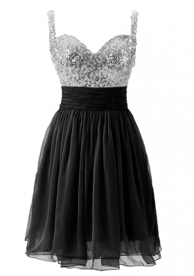 Black Straps Zipper Beading Evening Gowns Sleeveless