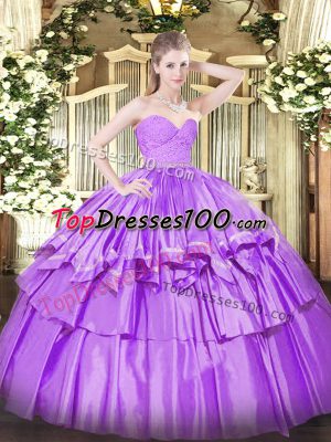 Noble Sweetheart Sleeveless Organza 15th Birthday Dress Beading and Lace and Ruffled Layers Zipper