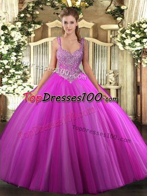 Superior Sleeveless Beading Lace Up 15 Quinceanera Dress