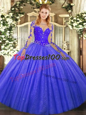 Flare Long Sleeves Lace Lace Up 15 Quinceanera Dress