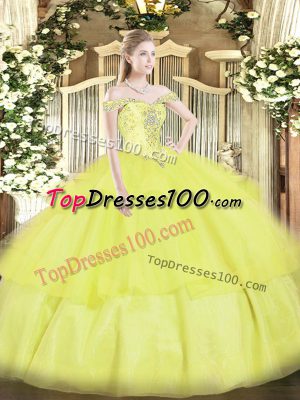 Sumptuous Organza Sleeveless Floor Length Sweet 16 Dress and Beading and Ruffled Layers