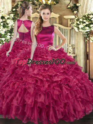 Sleeveless Ruffles Lace Up 15th Birthday Dress