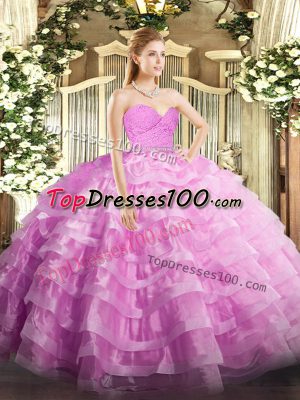 Sleeveless Zipper Floor Length Beading and Lace and Ruffled Layers Sweet 16 Dress