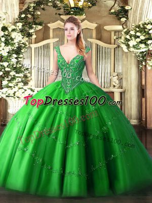 Great Sleeveless Beading and Appliques Lace Up Quinceanera Gowns