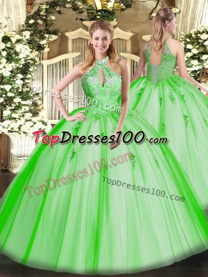 Hot Selling Sleeveless Tulle Lace Up Sweet 16 Dress for Military Ball and Sweet 16 and Quinceanera