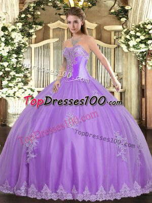 On Sale Sleeveless Beading and Appliques Lace Up Sweet 16 Dresses