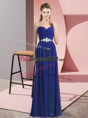 Perfect Blue Sweetheart Neckline Beading Evening Dress Sleeveless Lace Up