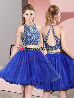 Fashion Sleeveless Beading Criss Cross Prom Evening Gown