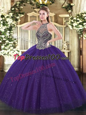 Sophisticated Sleeveless Beading Lace Up Vestidos de Quinceanera