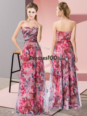 Multi-color Sweetheart Zipper Pattern Prom Dresses Sleeveless