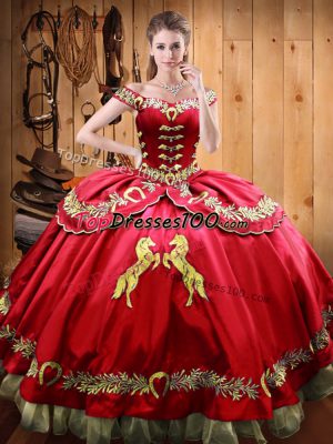 Simple Sleeveless Lace Up Floor Length Beading and Embroidery 15th Birthday Dress
