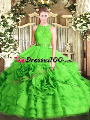 Lace Quinceanera Dresses Zipper Sleeveless Floor Length