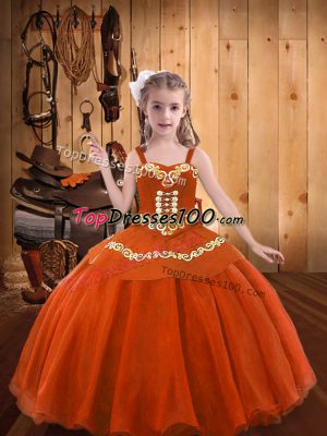 Stunning Sleeveless Lace Up Floor Length Embroidery and Ruffles Teens Party Dress