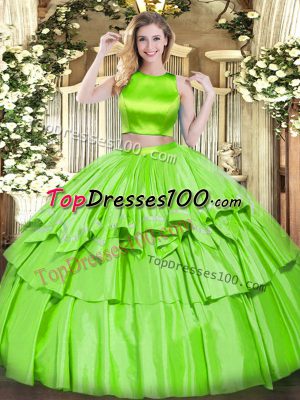 Exceptional Floor Length Two Pieces Sleeveless Quinceanera Dress Criss Cross