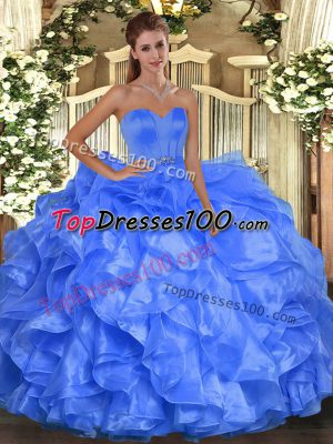 Sleeveless Beading and Ruffles Lace Up 15 Quinceanera Dress