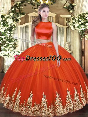High End Sleeveless Criss Cross Floor Length Appliques 15 Quinceanera Dress
