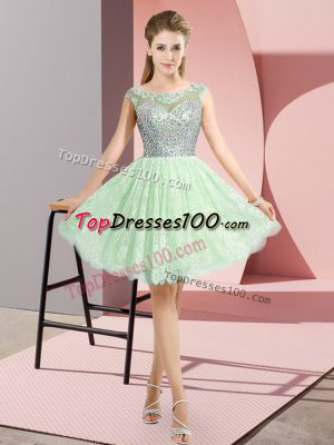 Best Lace Cap Sleeves Mini Length Homecoming Dress and Beading