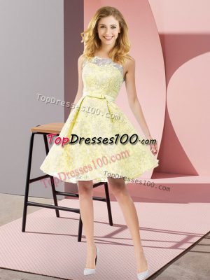 Sleeveless Bowknot Zipper Bridesmaid Gown