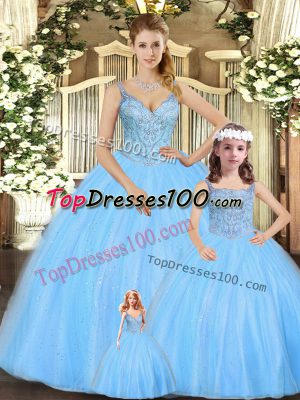 Custom Made Sleeveless Beading Lace Up Sweet 16 Dresses