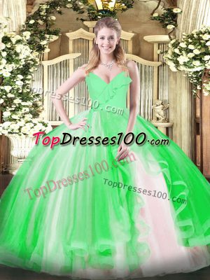 Extravagant Floor Length 15 Quinceanera Dress Tulle Sleeveless Ruffles