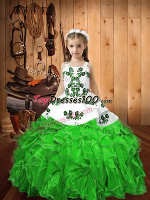Luxurious Floor Length Juniors Party Dress Straps Sleeveless Lace Up